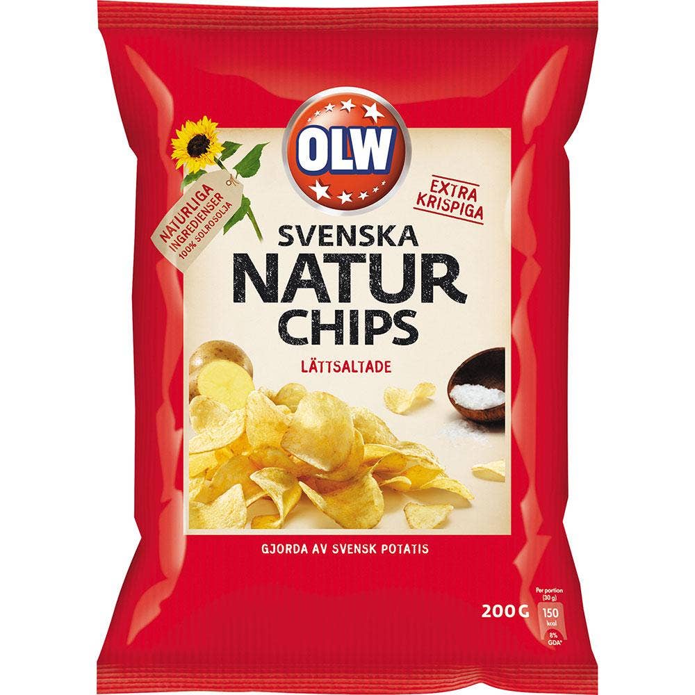 OLW Naturchips Lättsaltade Olw