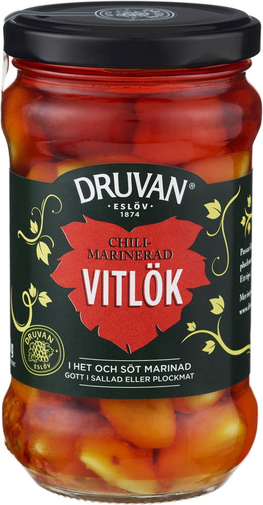 Ej sorterad Vitlök i söt chili Druvan