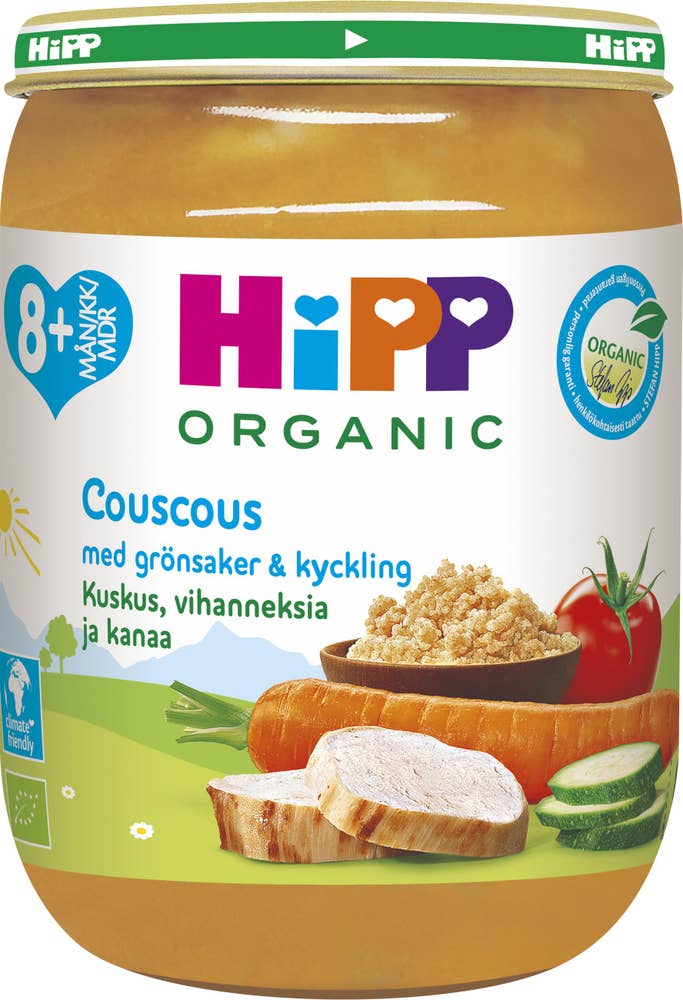 Hipp Couscous Grönsaker och Kyckling 8M EKO