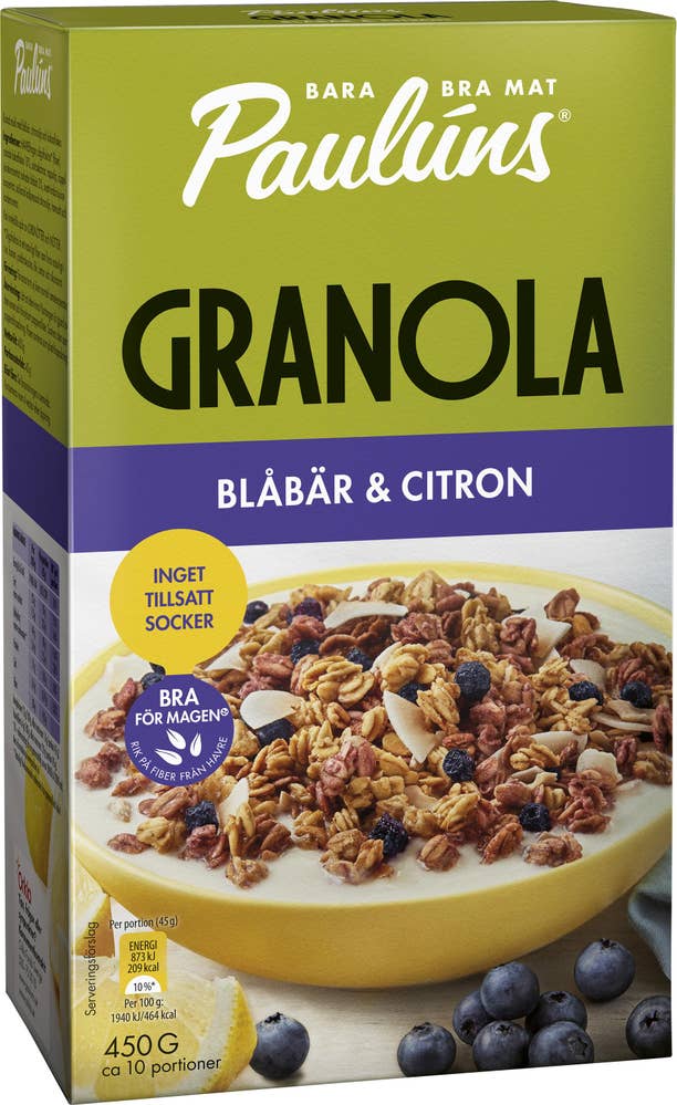 Paulúns Granola Blåbär & Citron