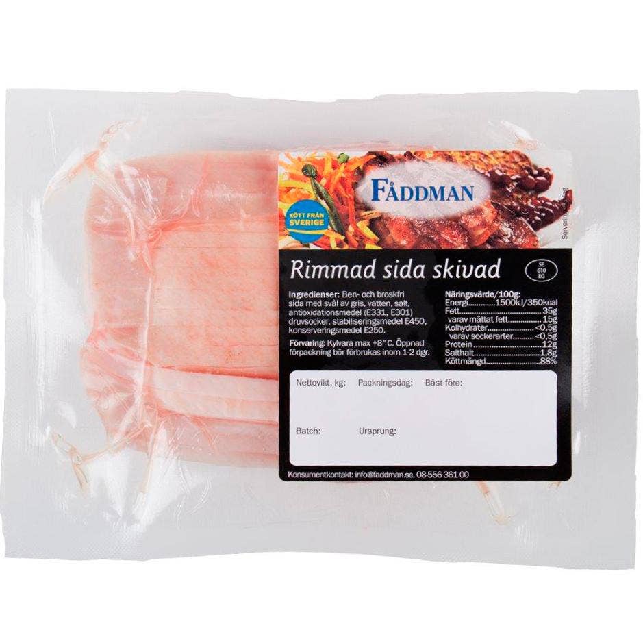 Fåddman Stekfläsk Rimmat Skivat ca Fåddman