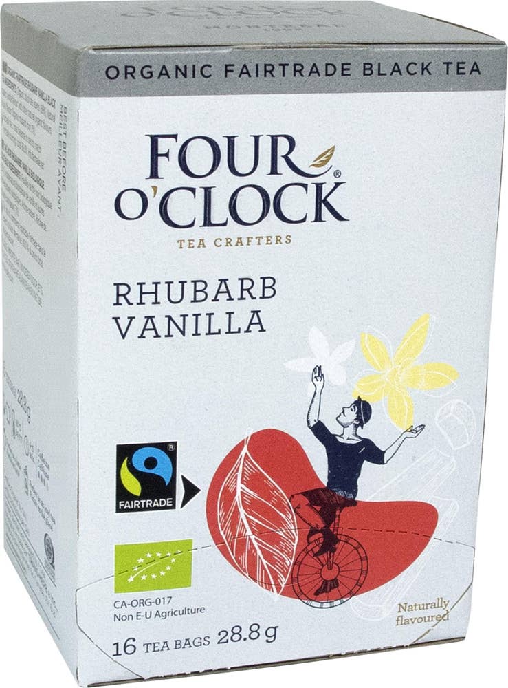 Four O'Clock Te Svart Rabarber & Vanilj EKO/Fairtrade