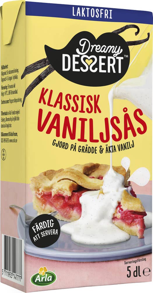 Dreamy Dessert Vaniljsås Laktosfri 10% med grädde & äkta vanilj
