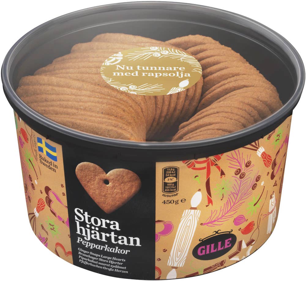 Gille Pepparkakor Stora Hjärtan 450g Gille