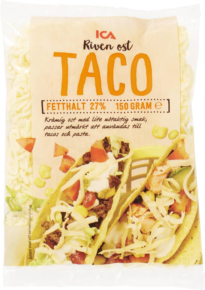 Ej sorterad Riven Taco Ost Ica