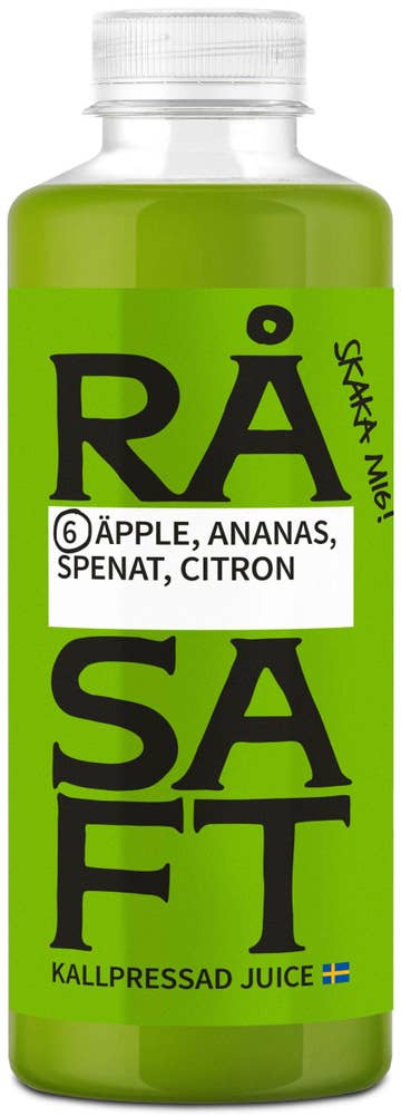 Råsaft Kallpressad Juice Äpple, Ananas, Spenat & Citron