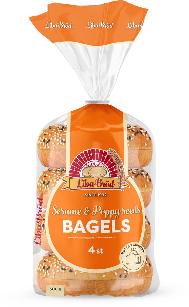 Liba Bröd Bagels Sesam 4-p