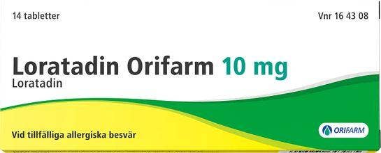 Loratadin Orifarm 10 mg, Loratadin, tablett, 14 st