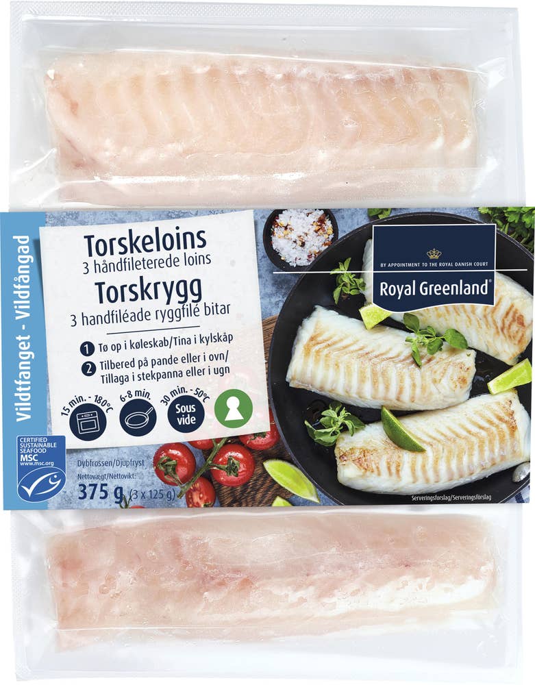 Royal Greenland Torskryggfilé i Kedjepack Fryst MSC 3x125g Royal Greenland