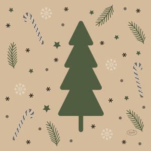 Duni Servett Natural Yulet 3-Lags 33x33cm