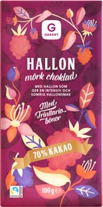 Garant Mörk Choklad 70% Hallon Fairtrade