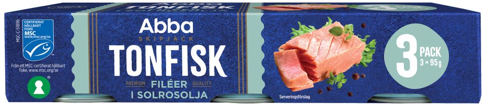 Abba Tonfisk i Solrosolja MSC 3x95g