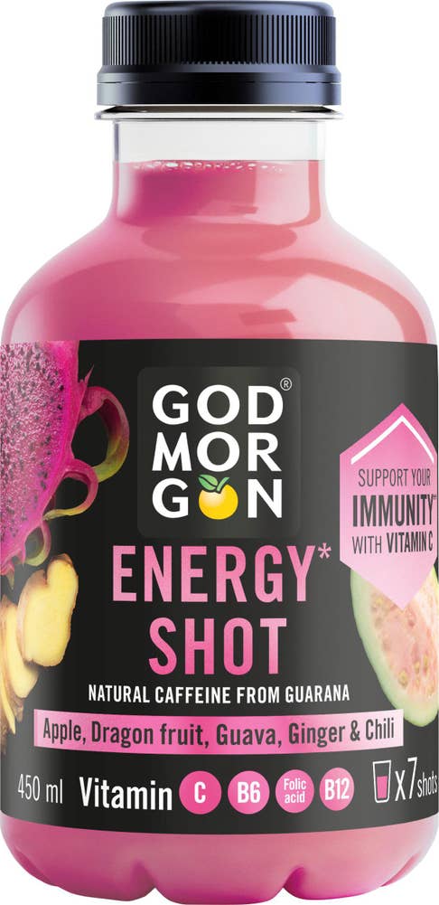 God Morgon® Shot Energy Äpple, Drakfrukt, Guava, Ingefära & Chili