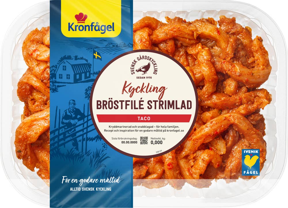 Kronfågel Kycklingbröstfilé Strimlad Taco