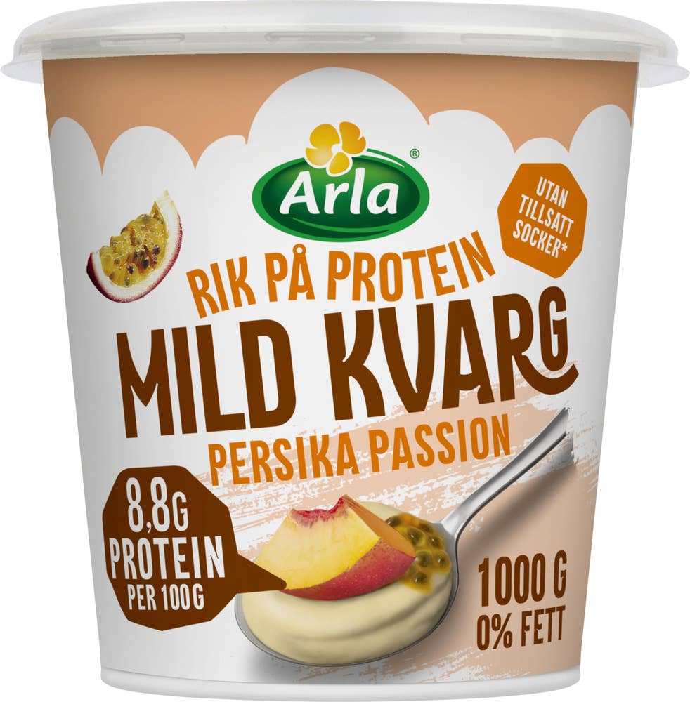 Arla® Mild Kvarg Persika & Passion Utan Tillsatt Socker 0,2%