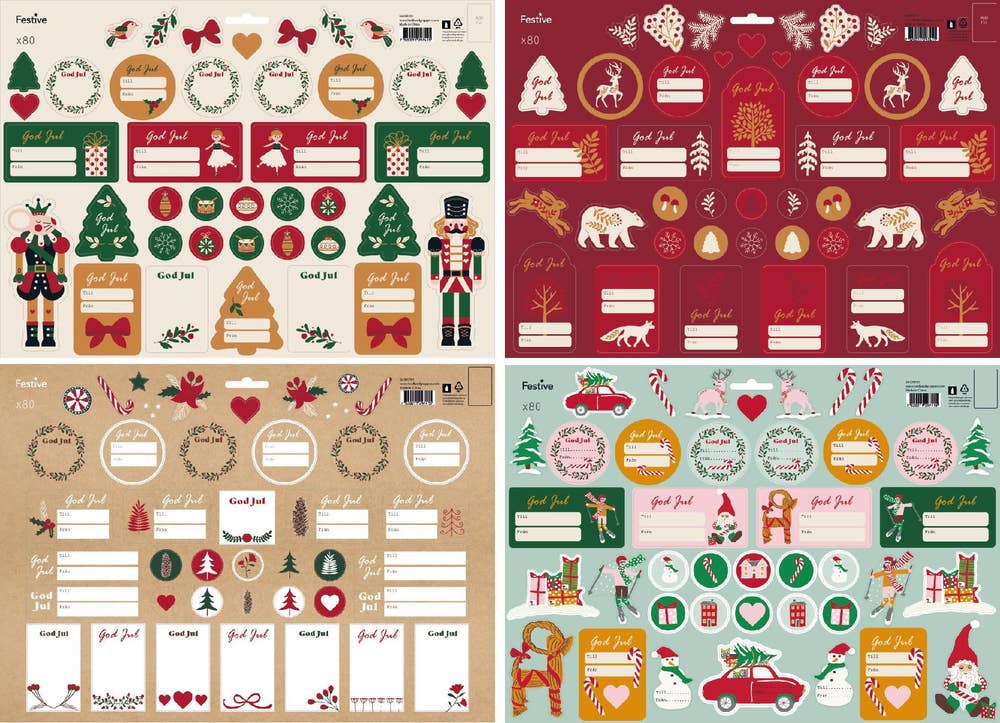 Hedlundgruppen Juletiketter 36x26cm 80-p Hedlund