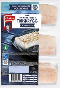 Findus Torskryggfilé Fryst MSC 3x140g