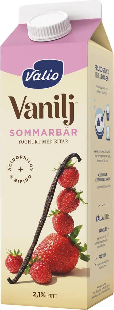 Valio Yoghurt Vanilj & Sommarbär 2,1%