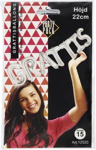 Party Pack Folieballong Grattis Silver 102x22cm