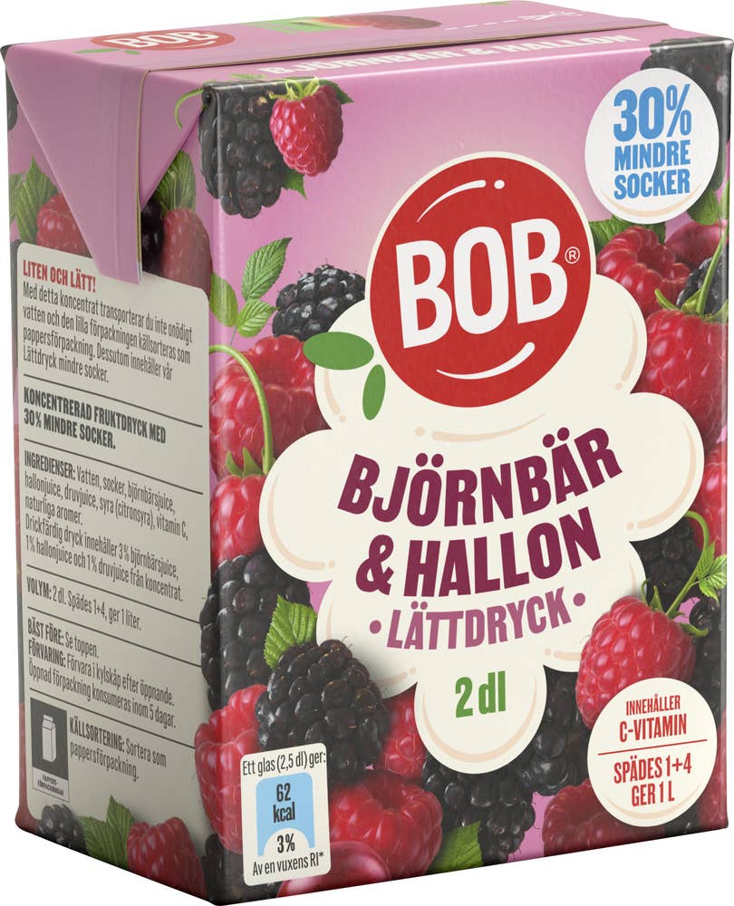Bob Lättdryck Björnbär & Hallon Koncentrat