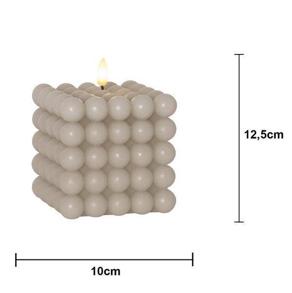 Star Trading Blockljus LED Flamme Dot Beige 10x12,5cm
