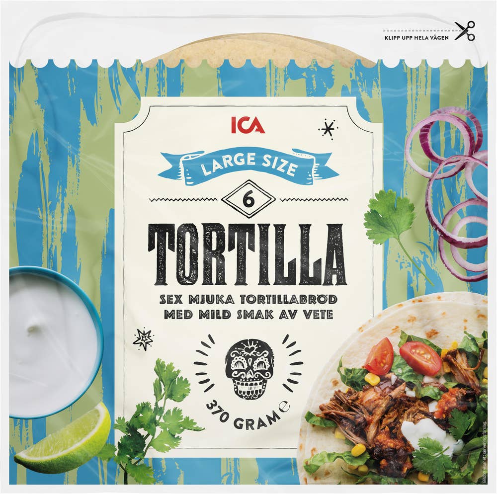 Ej sorterad Vetetortillas Stora 6st Ica
