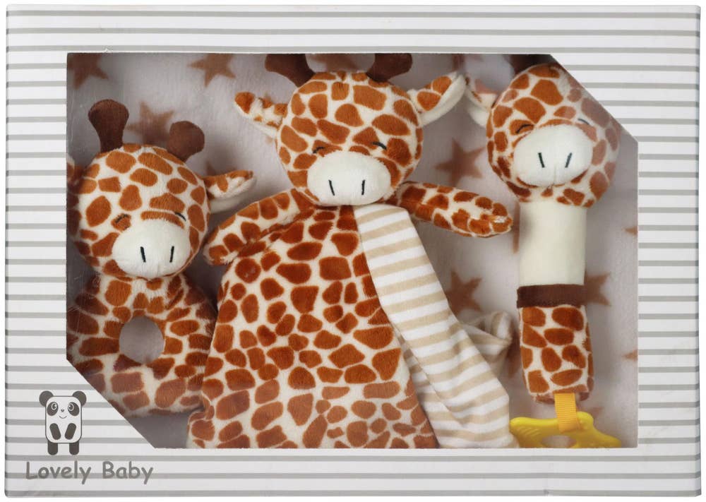 Carlo Baby Set Fleecefilt & Gosedjur Giraff