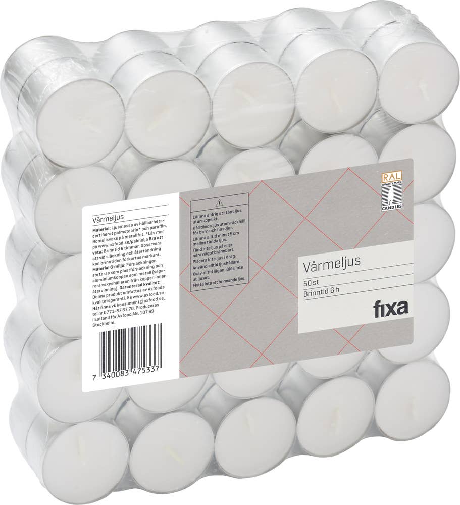 Fixa Värmeljus Paraffin 6h