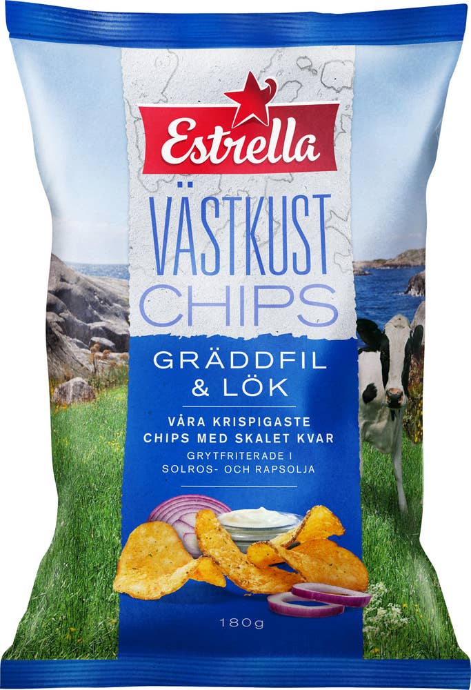 Estrella Västkustchips Gräddfil & Lök
