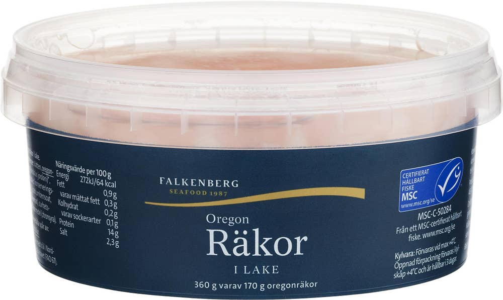 Falkenberg Seafood Räkor Oregon i Lake MSC 170/360g