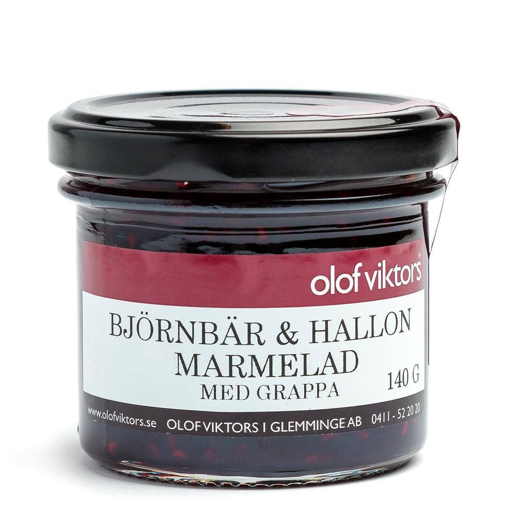 Olof Viktors Marmelad Björnbär & Hallon med Grappa
