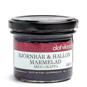 Olof Viktors Marmelad Björnbär & Hallon med Grappa