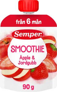 Semper Smoothie Äpple & Jordgubb 6M