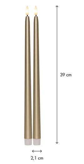 Star Trading LED Antikljus Flamme Metal Guld 39cm