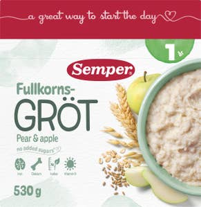 Semper Fullkornsgröt med Frukt +12M 16 portioner