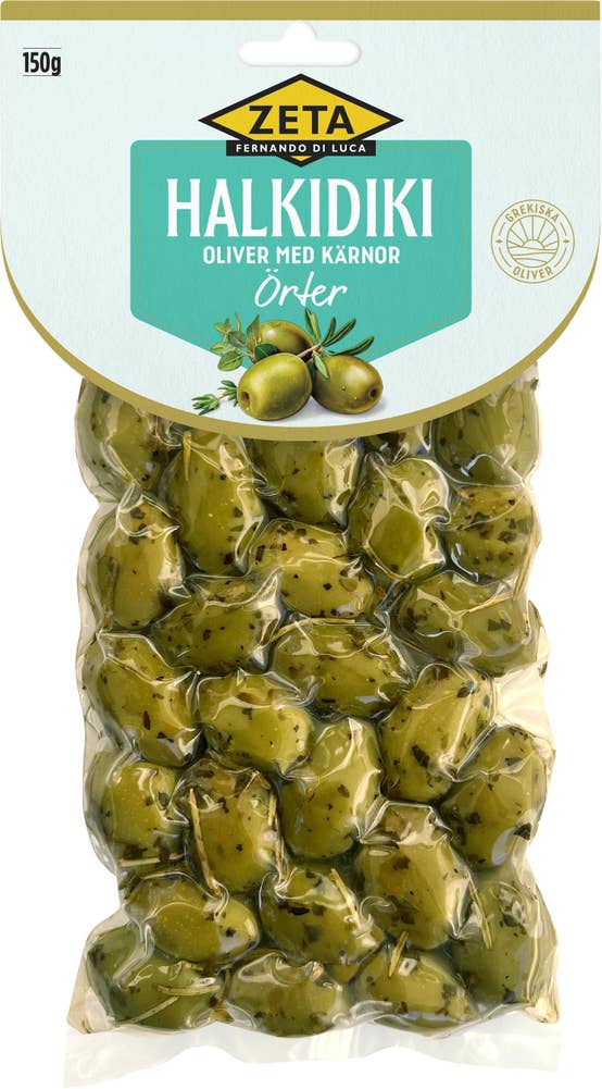 Zeta Halkidiki Oliver med Kärnor Örter