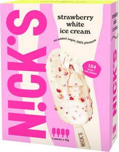 Nick's Glasspinnar Strawberry White 4-p