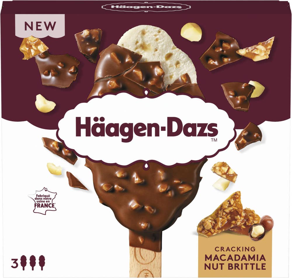 Häagen-Dazs Glasspinnar Cracking Macadamia Nut Brittle