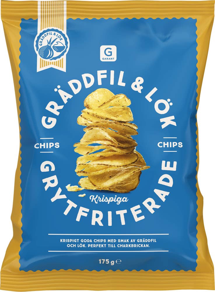 Garant Chips Grytfriterade Gräddfil & Lök