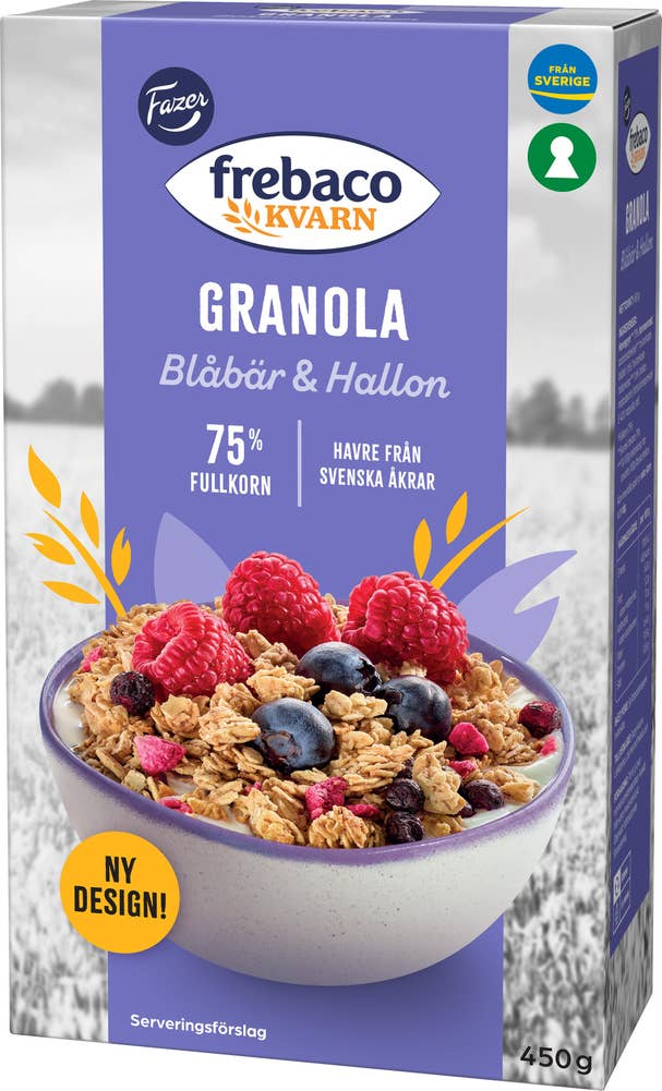 Frebaco Kvarn Svensk Granola Blåbär & Hallon