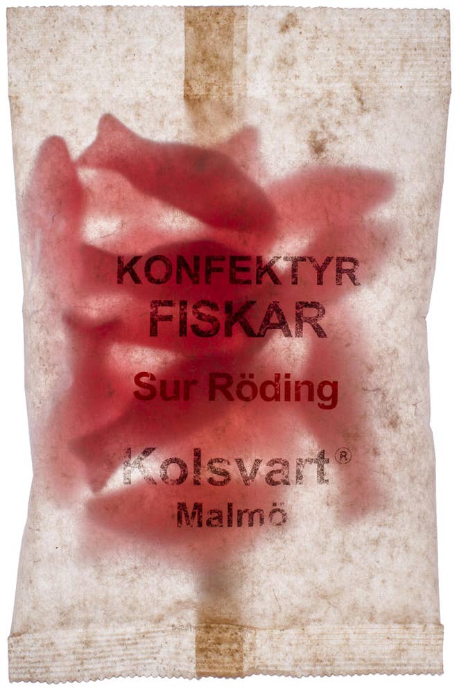 Kolsvart Konfektyrfiskar Sur Röding Veganska