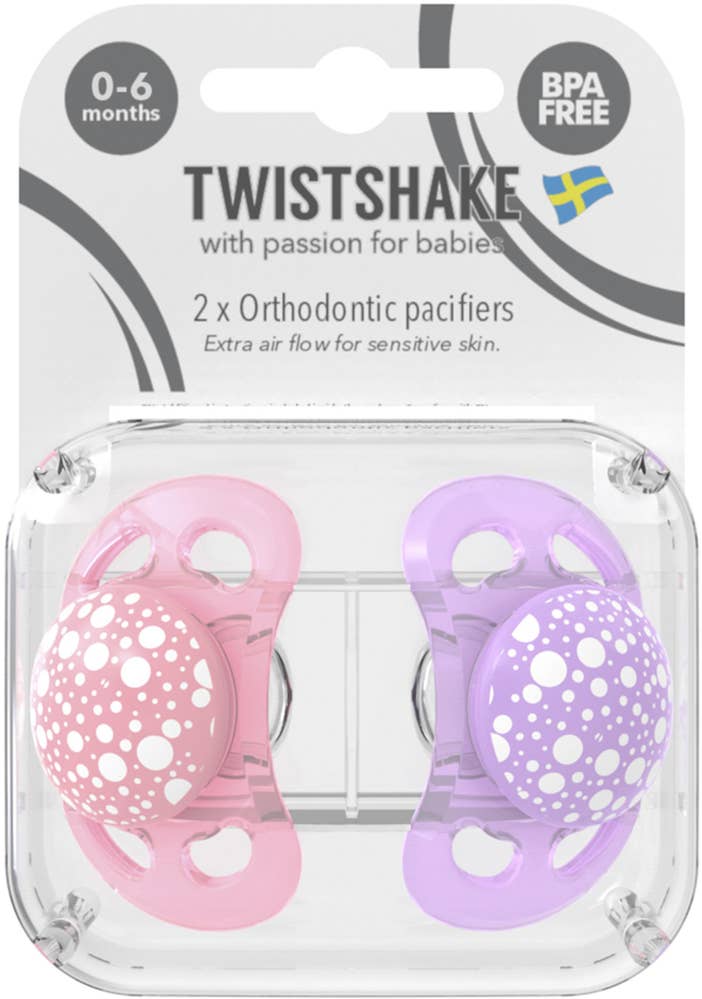 Twistshake Napp 0-6M Pastell Rosa Lila 2-p Twistshake