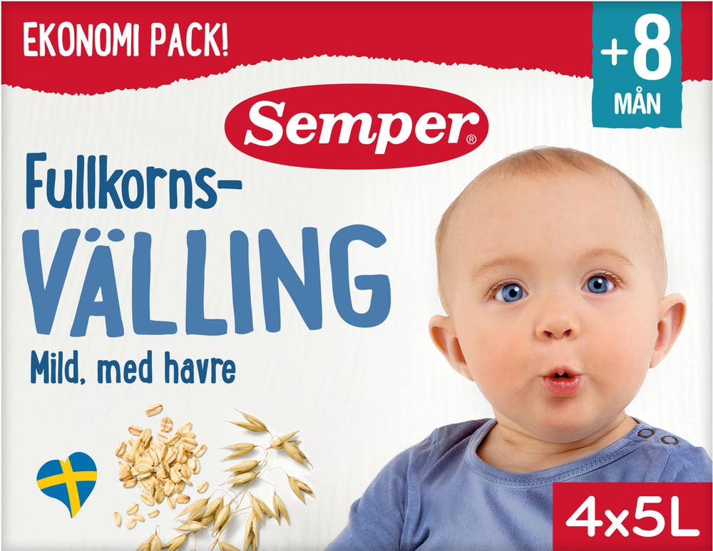 Semper Fullkornsvälling Mild 8M 20L