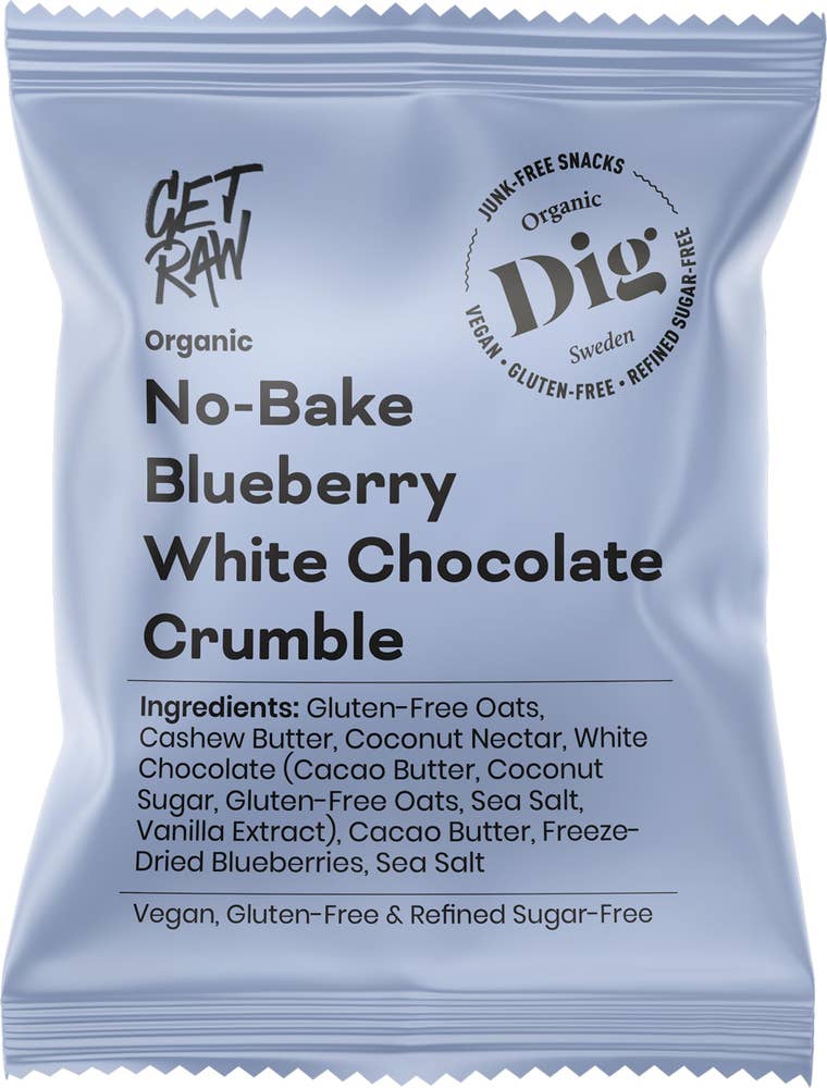No-Bake Blueberry White Chocolate Crumble EKO