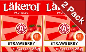 Läkerol Halstabletter Classic Strawberry Sockerfri 2x25g