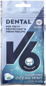 V6 Tuggummi Dental Dual Action Ocean Mint Sockerfri