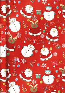 Boutique Presentpapper Tomtar & Snögubbar 50x500cm