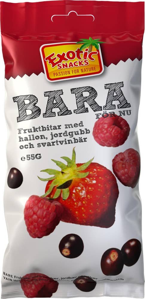 Exotic Snacks BARA Hallon, Jordgubb & Svarta Vinbär