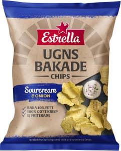 Estrella Ugnsbakade Chips Sourcream & Onion