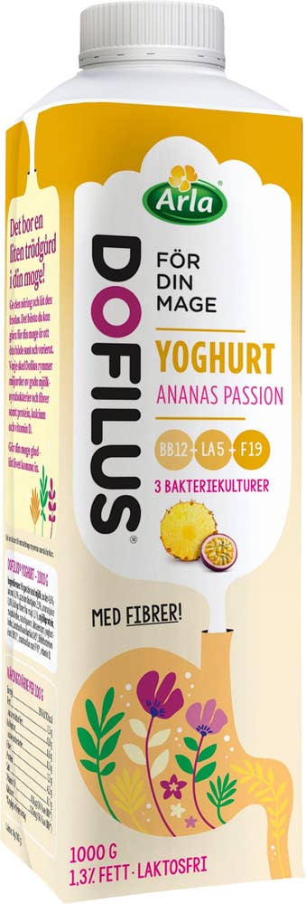 Arla® Dofilus Yoghurt Ananas & Passion Laktosfri 1000g Arla